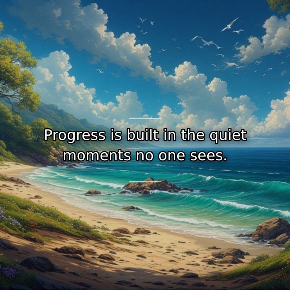 Progress is built in the quiet moments no one sees.