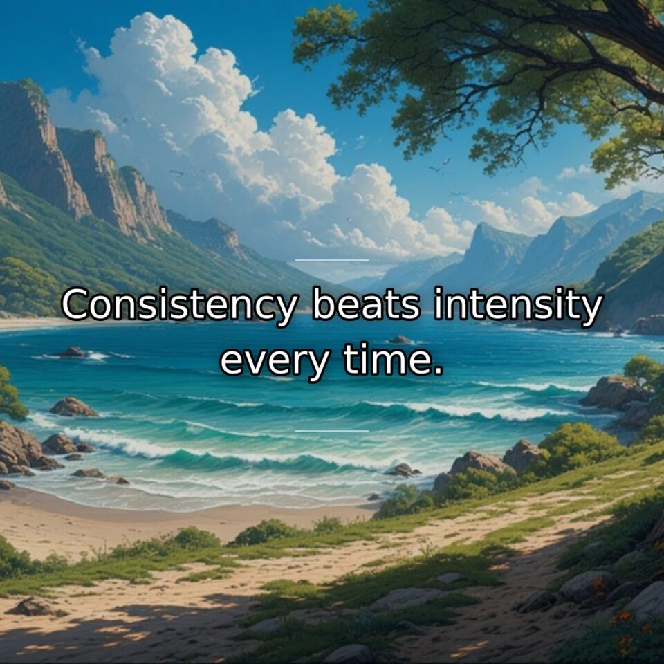 Consistency beats intensity every time.