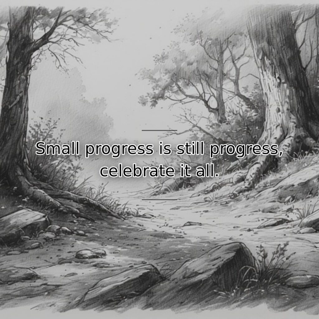 Achievement doesn't require dramatic leaps; tiny steps forward deserve recognition and appreciation.… quote