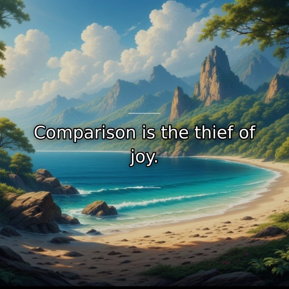 Comparison is the thief of joy.