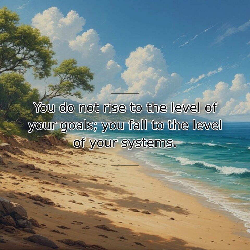 You do not rise to the level of your goals; you fall to the level of your systems.