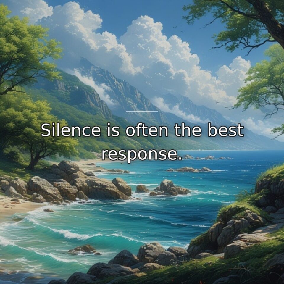 Silence is often the best response.
