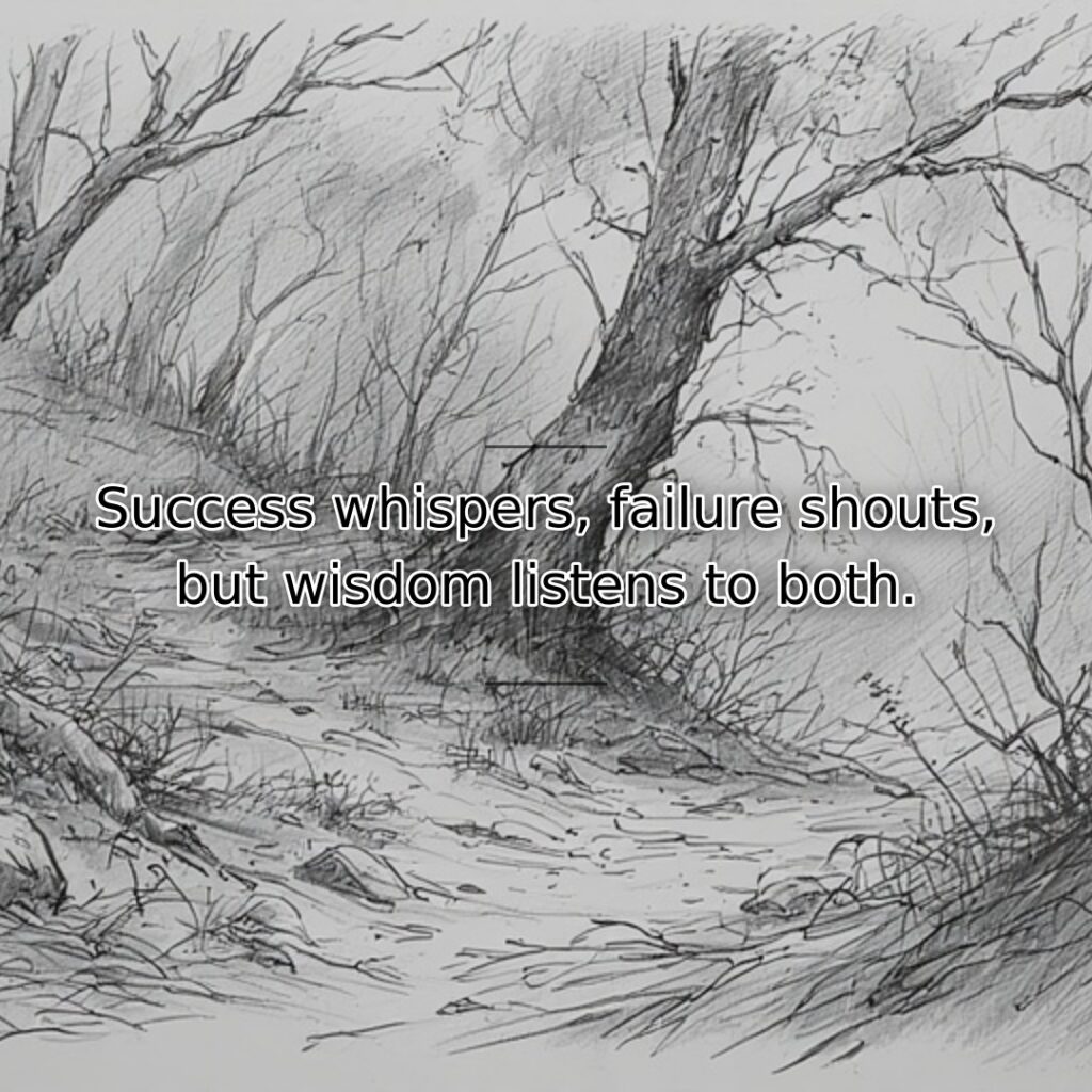 Achievement often arrives quietly while setbacks demand immediate attention. This quote advocates… quote