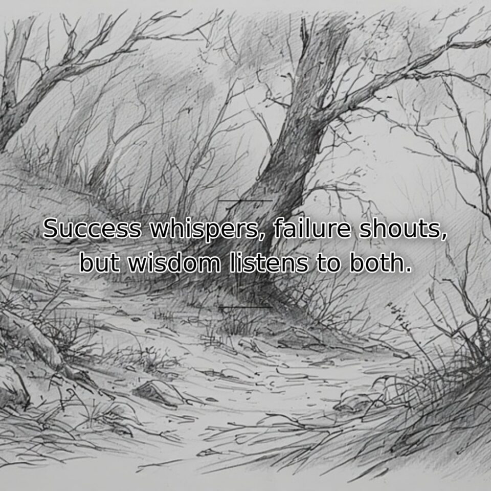 Achievement often arrives quietly while setbacks demand immediate attention. This quote advocates… quote