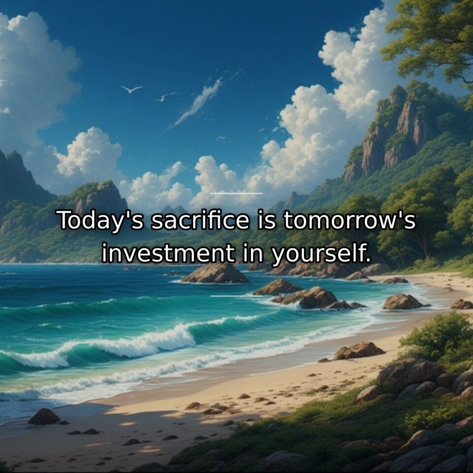 This quote reframes the concept of sacrifice as a positive investment rather… quote
