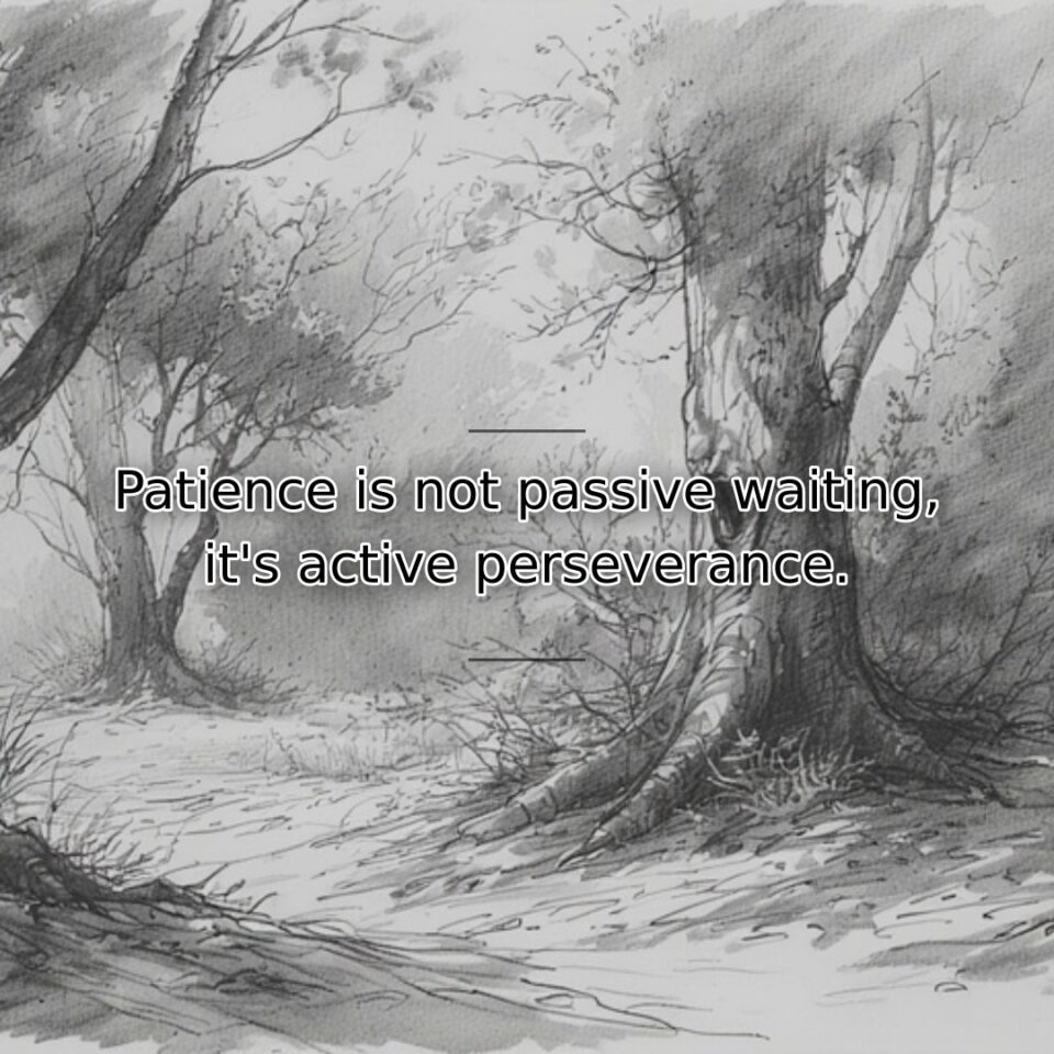 True patience involves continuing effort while results develop, not merely idly hoping.… quote