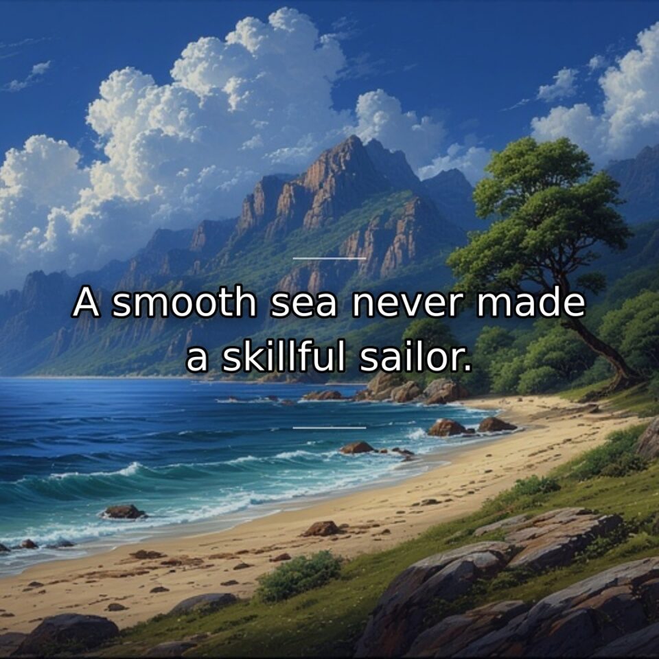 This nautical metaphor illustrates that ease and comfort don't develop competence or… quote