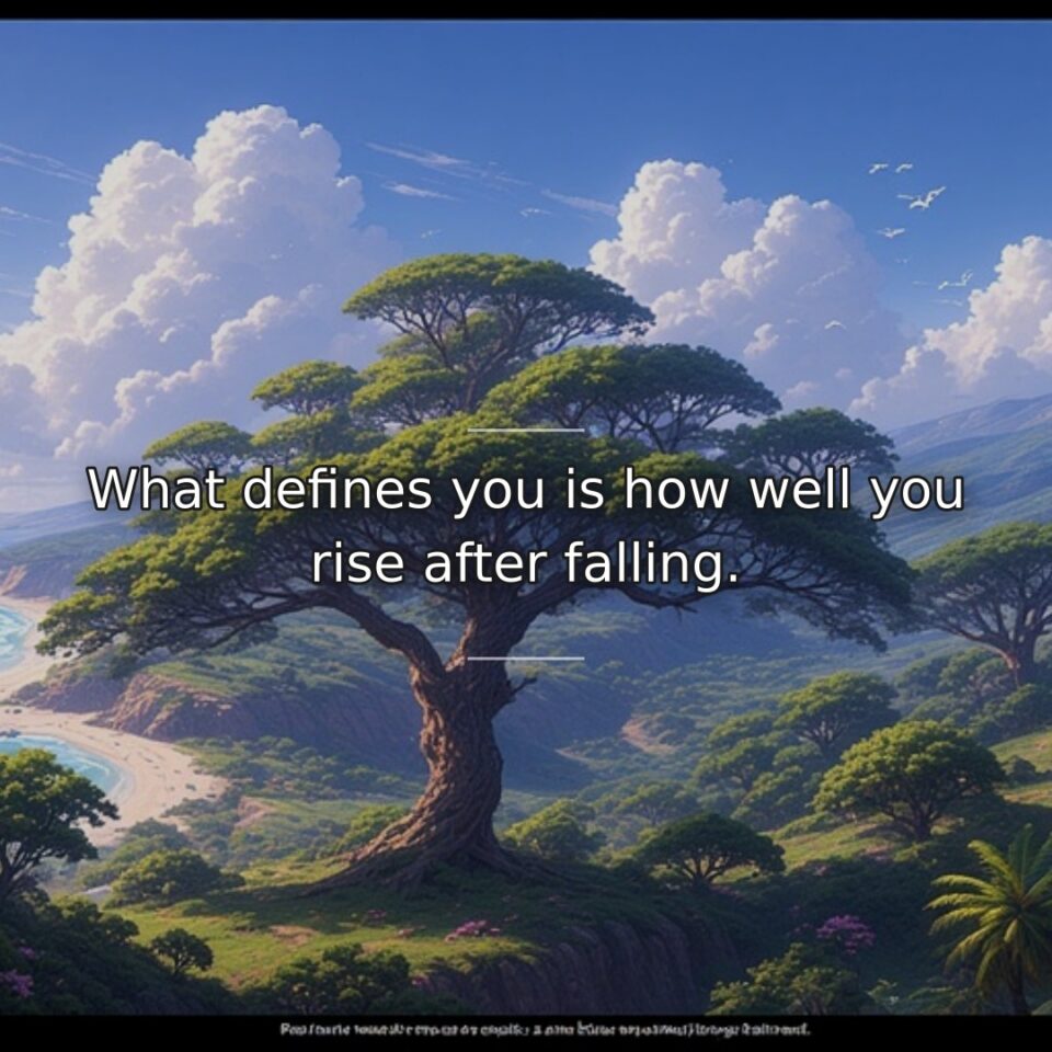 What defines you is how well you rise after falling.