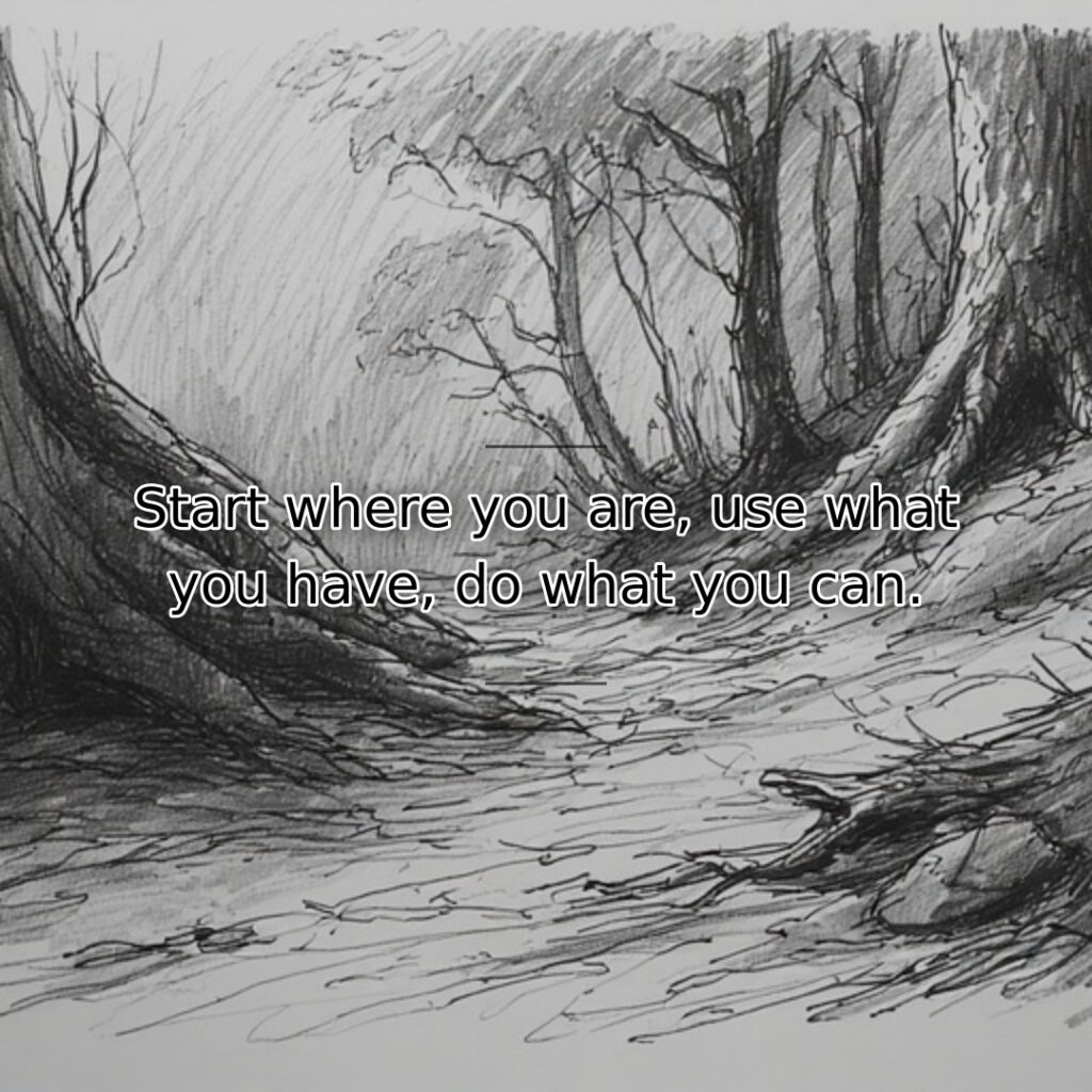 Waiting for perfect conditions guarantees inaction. This quote advocates beginning immediately with… quote