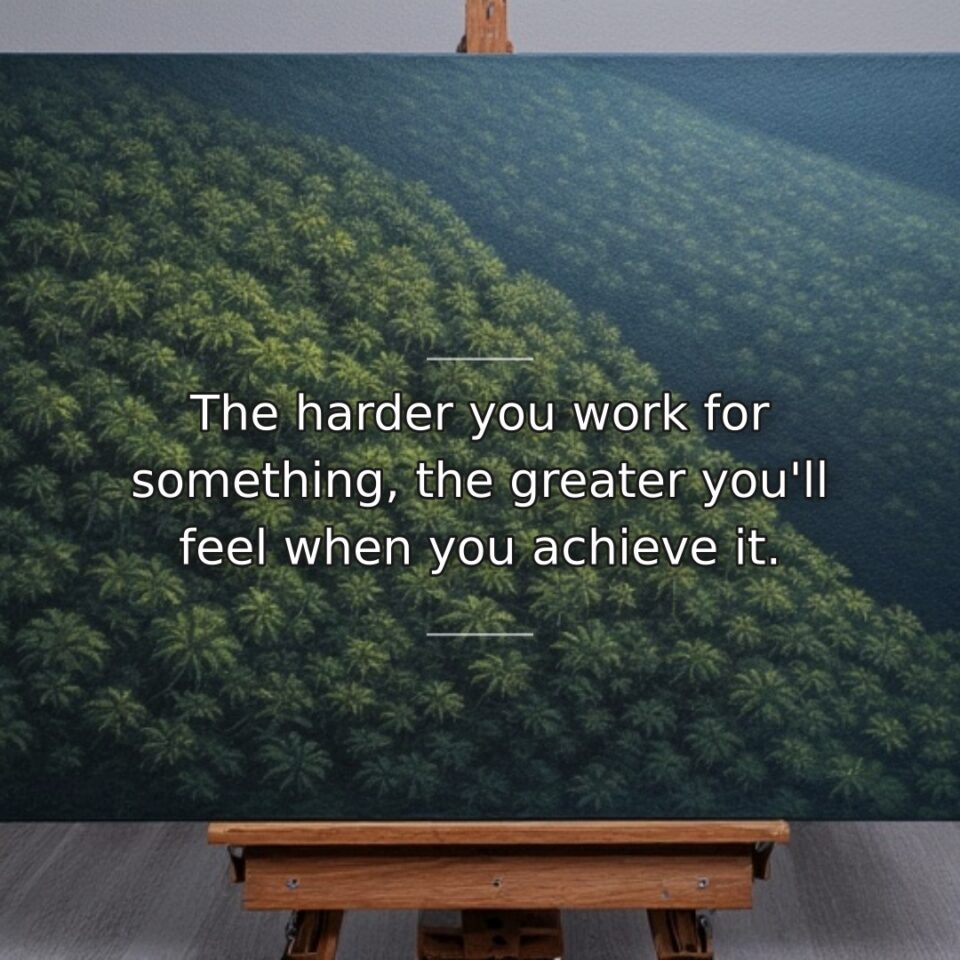 This quote highlights the direct relationship between effort invested and satisfaction derived… quote