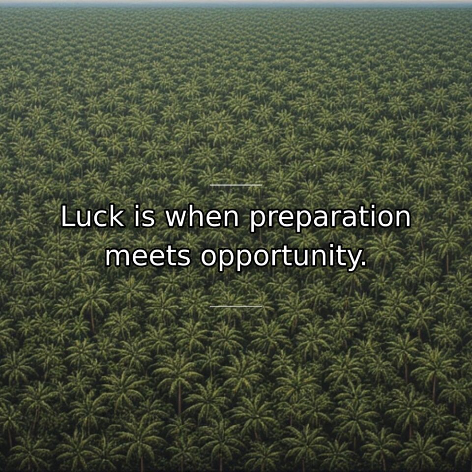 Luck is when preparation meets opportunity.