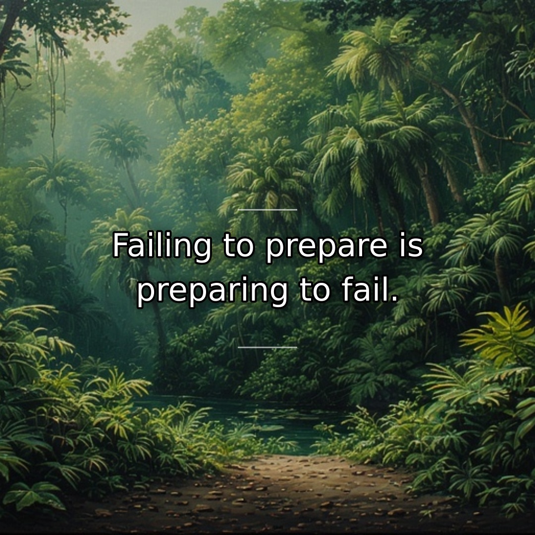 Failing to prepare is preparing to fail.