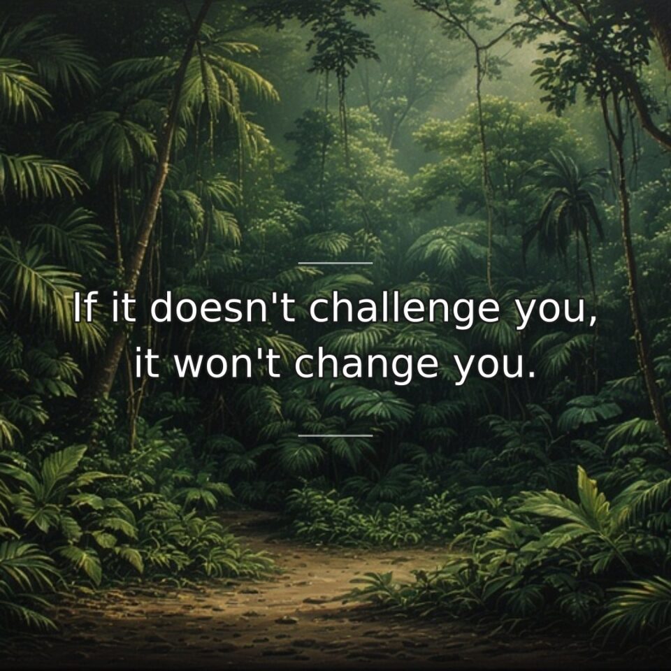 Growth and transformation require discomfort. This quote reminds us that staying within… quote