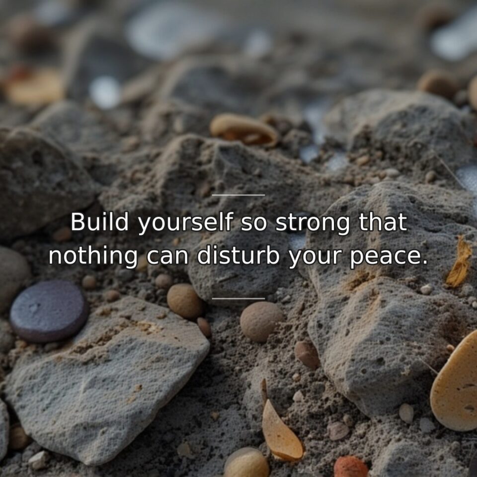 Internal stability becomes our greatest protection against external chaos. This quote advocates… quote