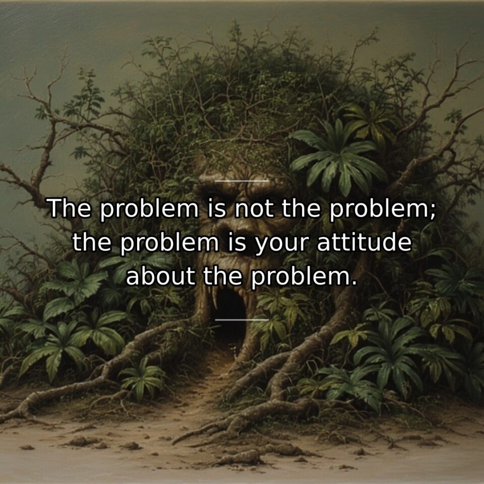 The problem is not the problem; the problem is your attitude about the problem.