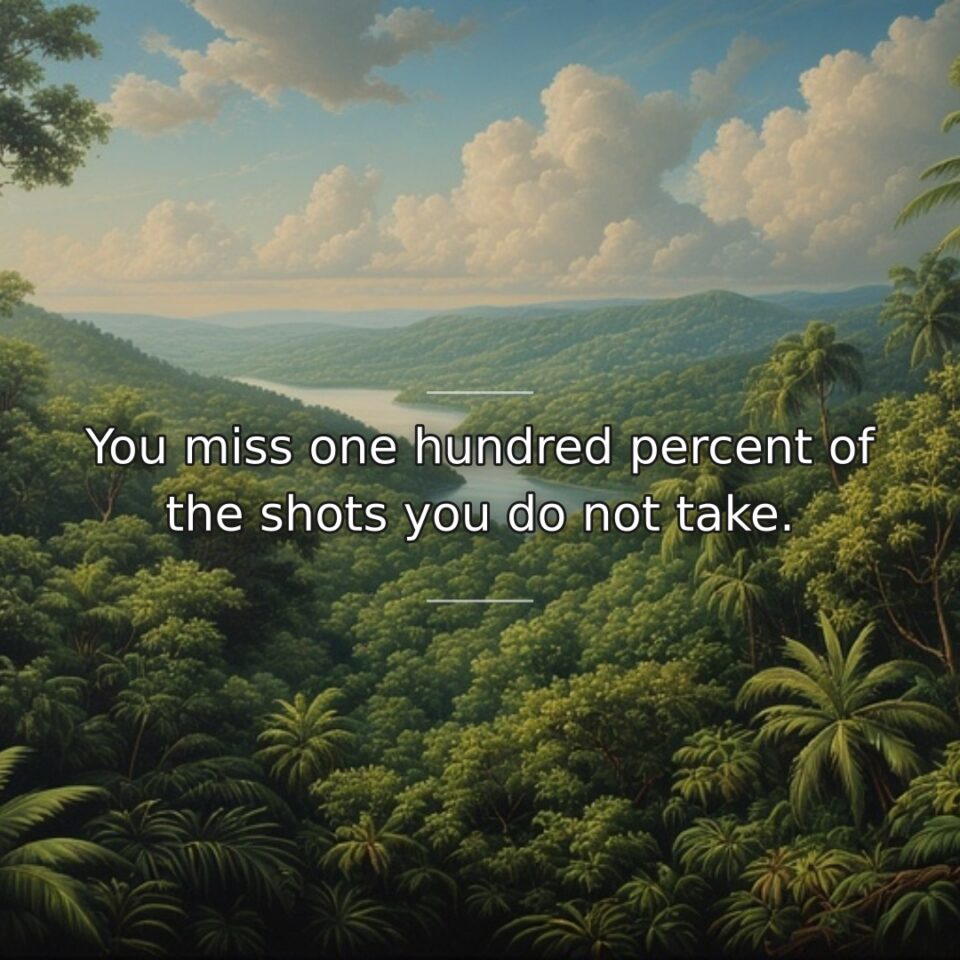 You miss one hundred percent of the shots you do not take.