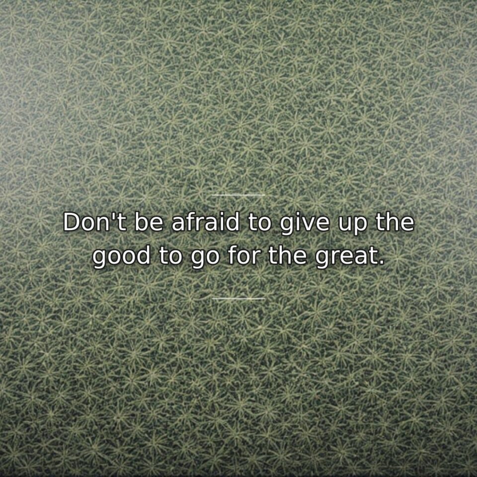 This quote challenges our tendency to settle for comfortable, satisfactory situations rather… quote