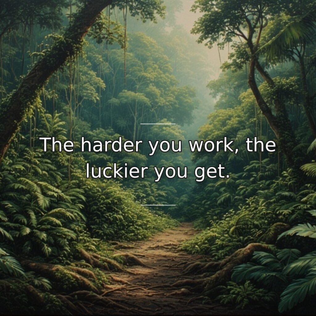 Luck is not random; it is earned through effort. Hard work increases… quote