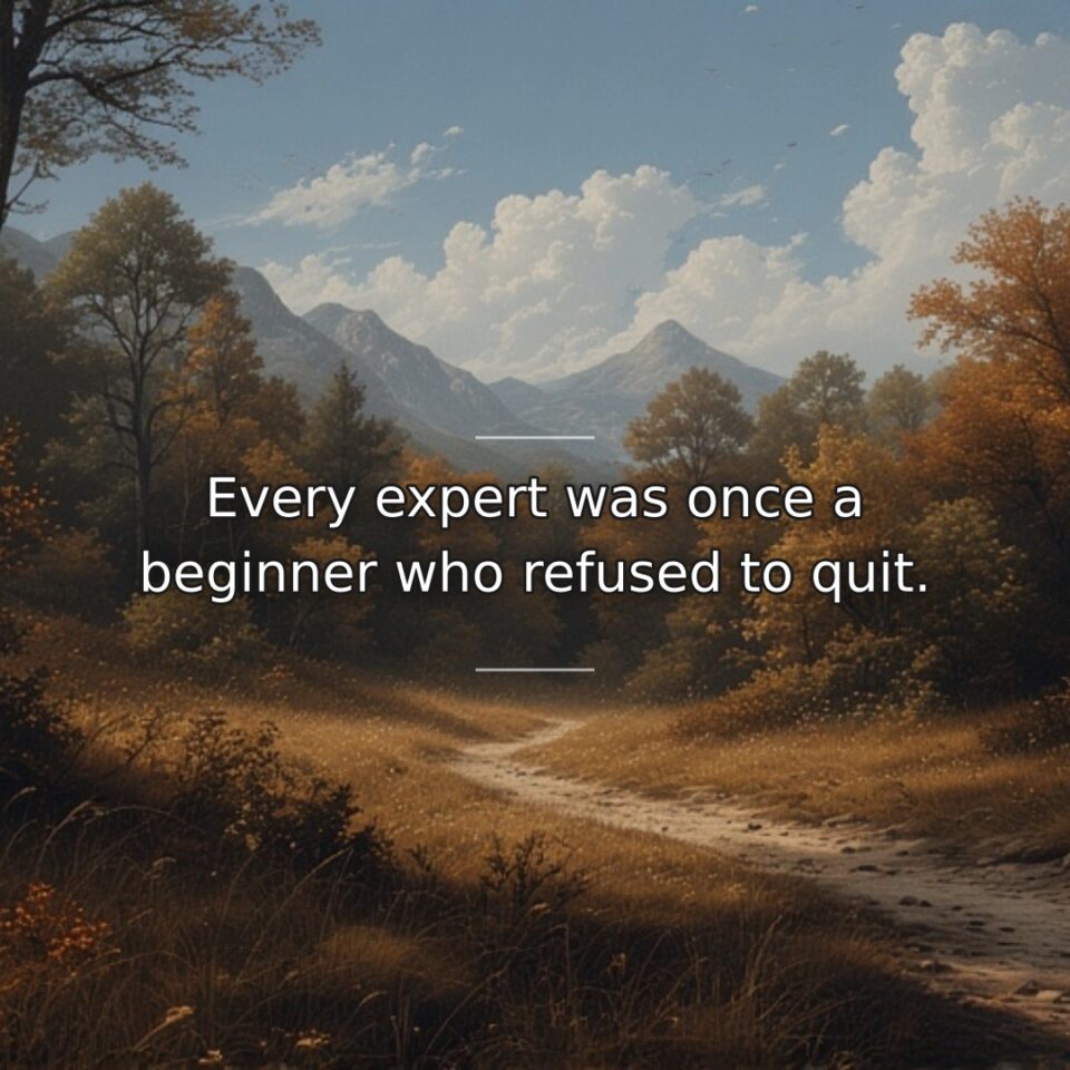 Mastery results from persistence through the inevitable beginner phase, not innate talent.… quote