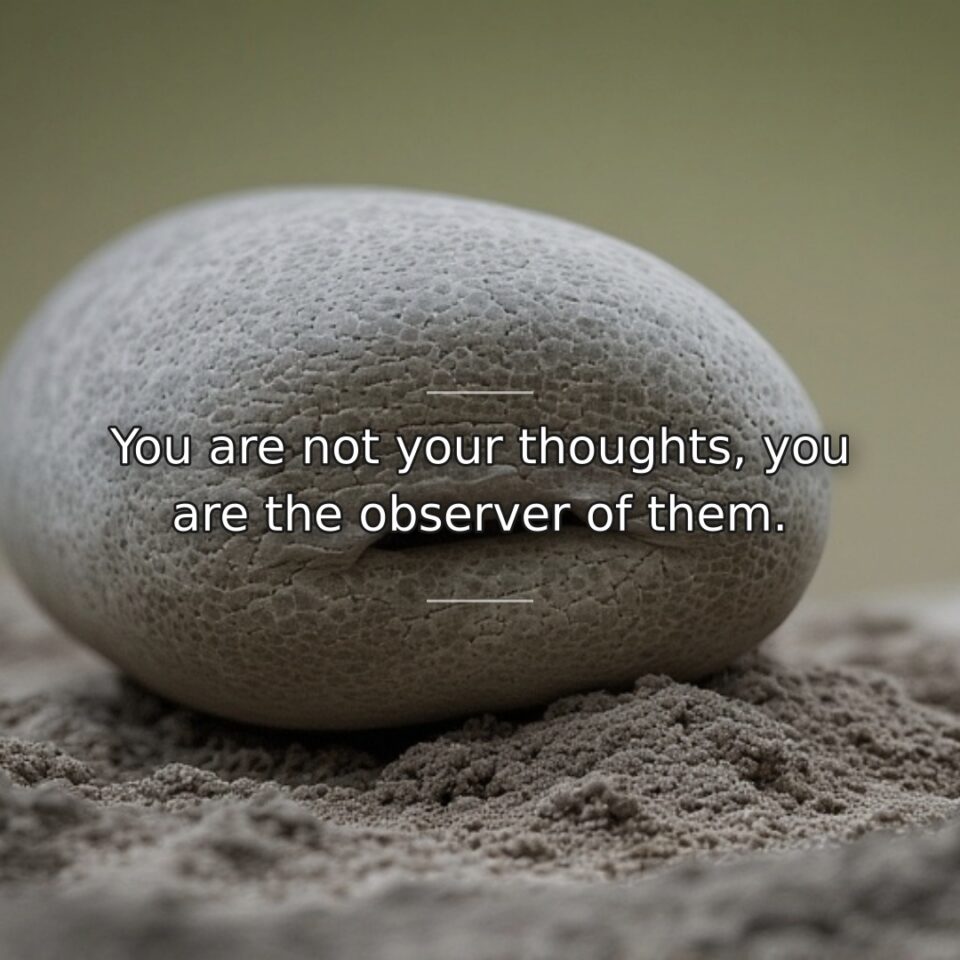 Identity exists separately from the mental chatter constantly flowing through consciousness. This… quote