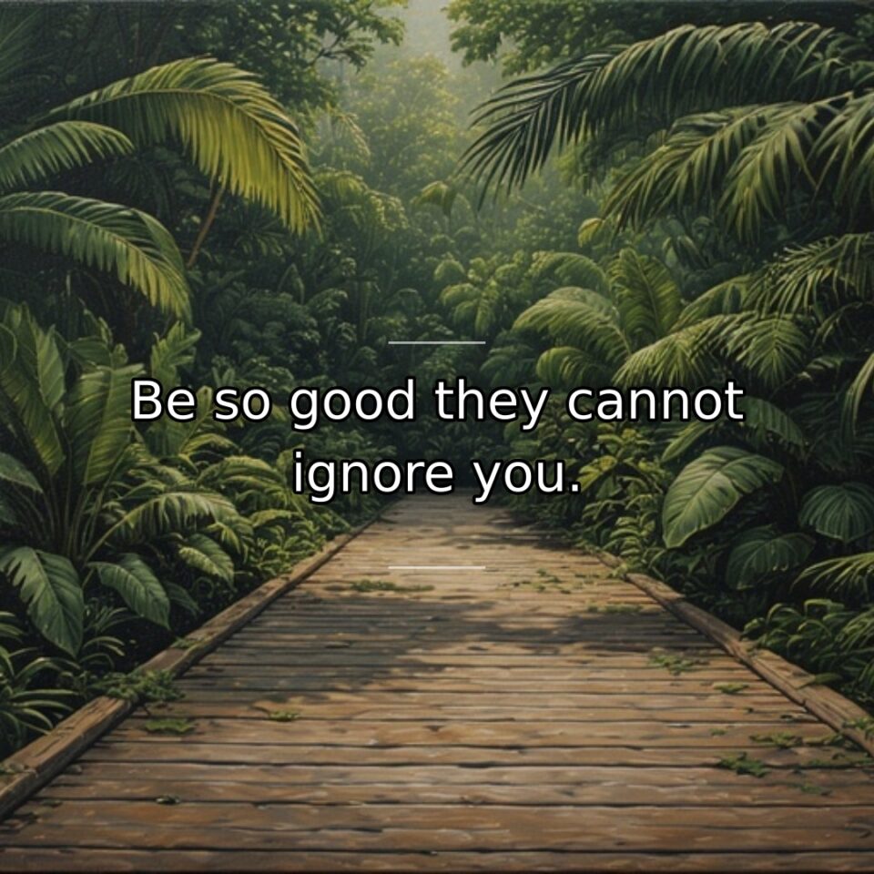 Be so good they cannot ignore you.