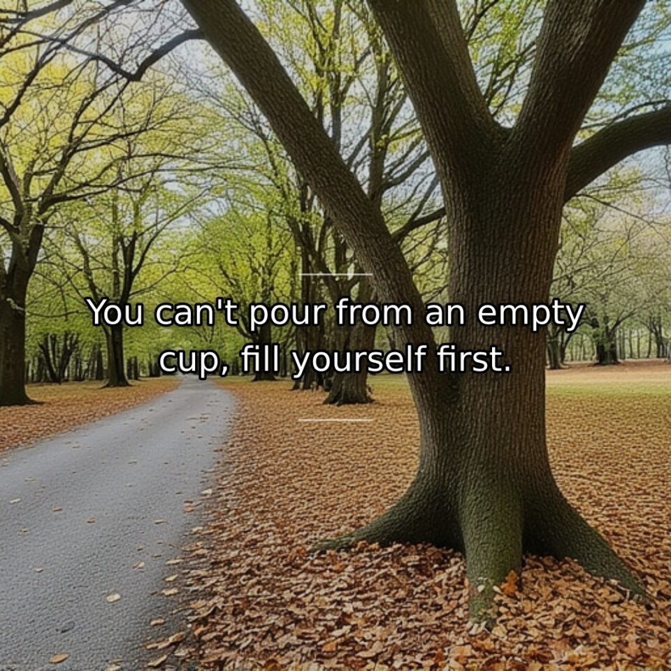 Giving to others requires maintaining personal reserves and wellbeing. This quote validates… quote