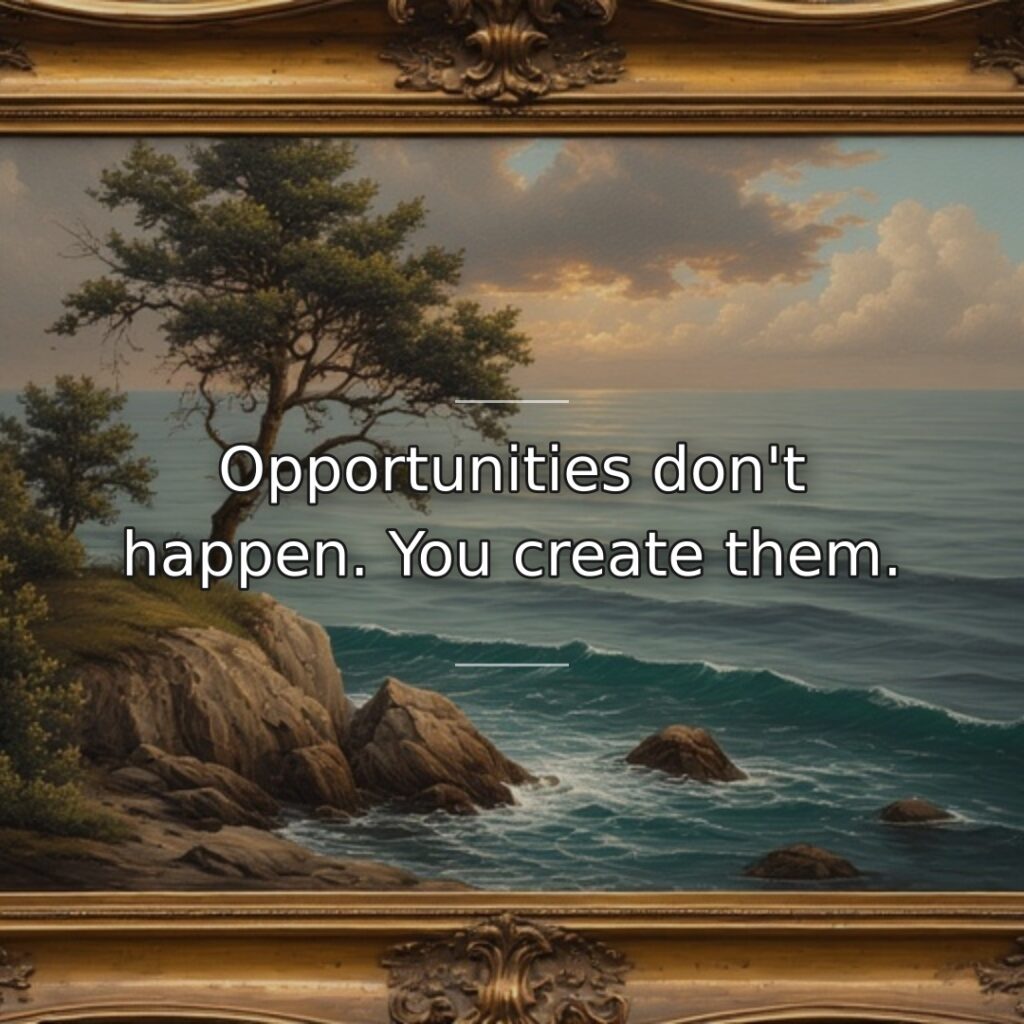 This quote challenges the passive mindset of waiting for opportunities to appear… quote