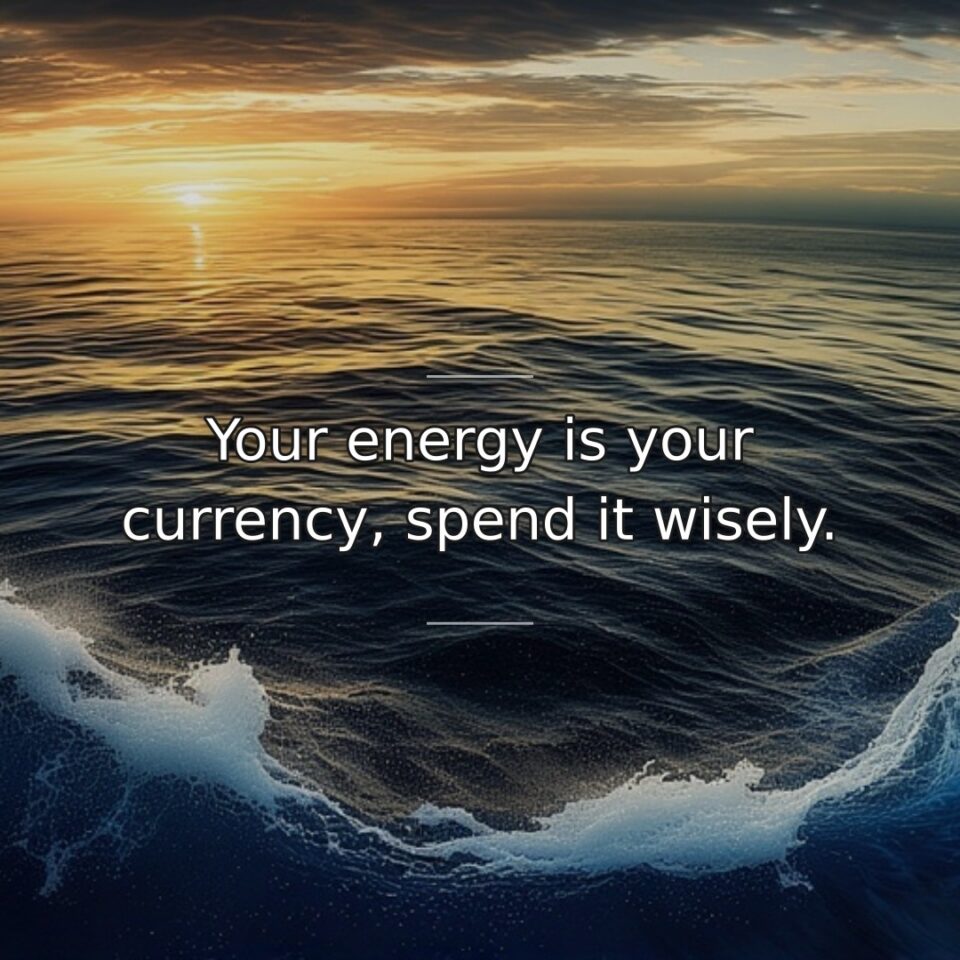 Limited personal resources require strategic allocation to what matters most. This quote… quote