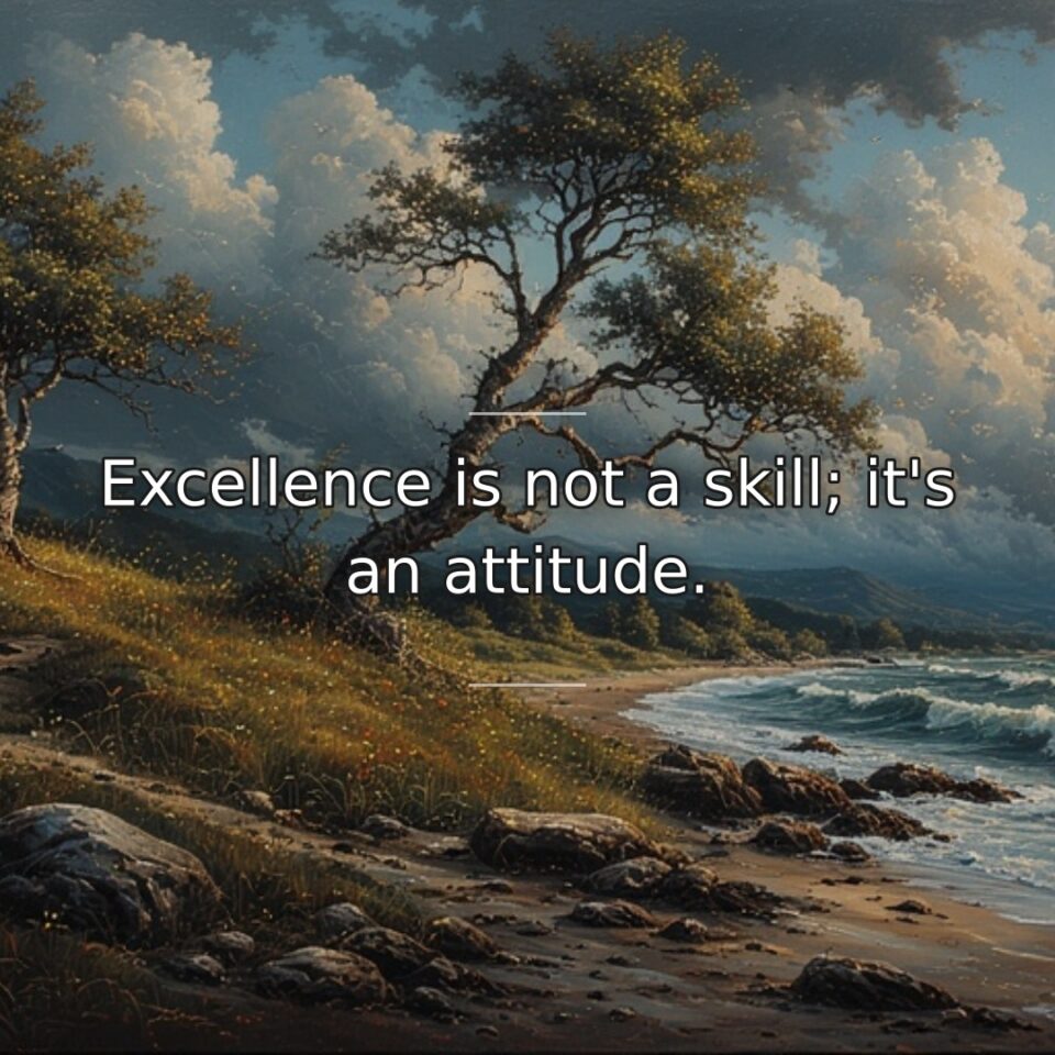 This quote reframes excellence from being purely about talent or ability to… quote