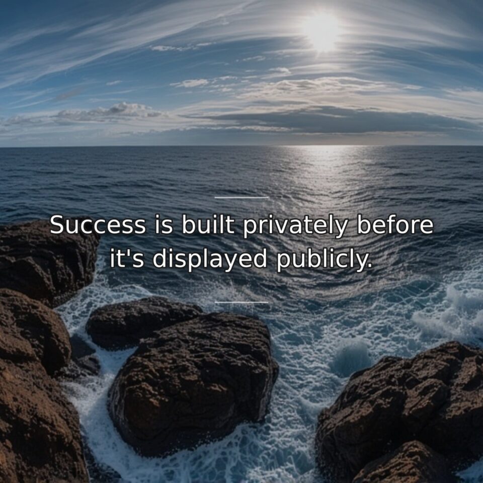 Visible achievement results from invisible preparation and work done before recognition arrives.… quote