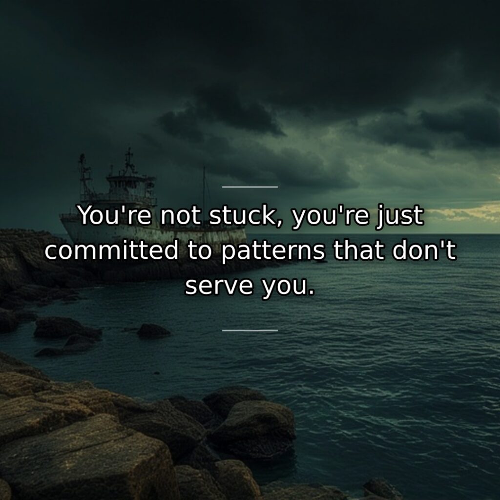 Perceived stuckness actually reflects repeated choice rather than true imprisonment. This quote… quote