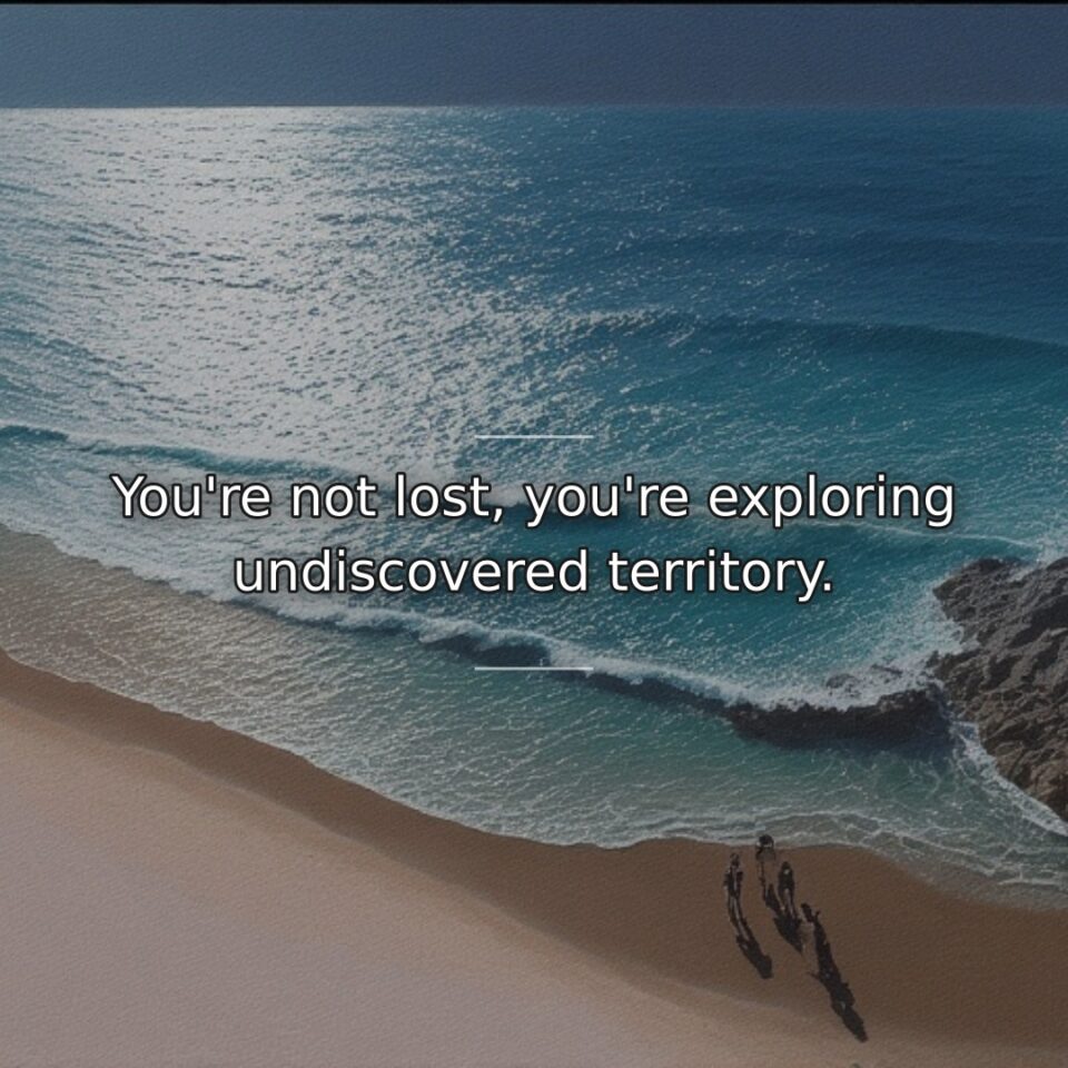 Uncertainty and lack of clarity reflect adventure rather than failure. This quote… quote