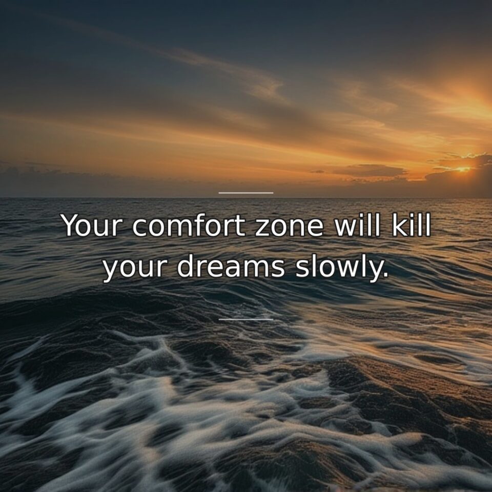 Staying safe and familiar gradually erodes aspirations and potential. This quote warns… quote