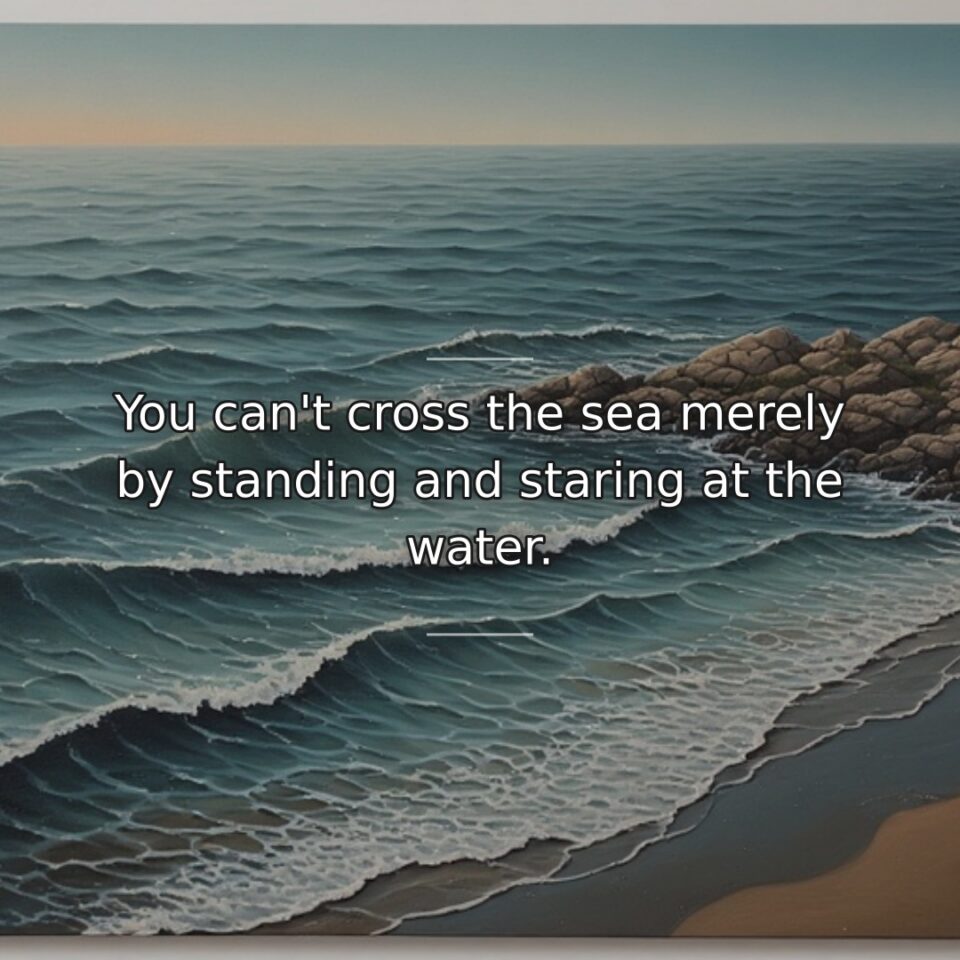 Dreams, goals, and aspirations require action, not just contemplation. This quote uses… quote