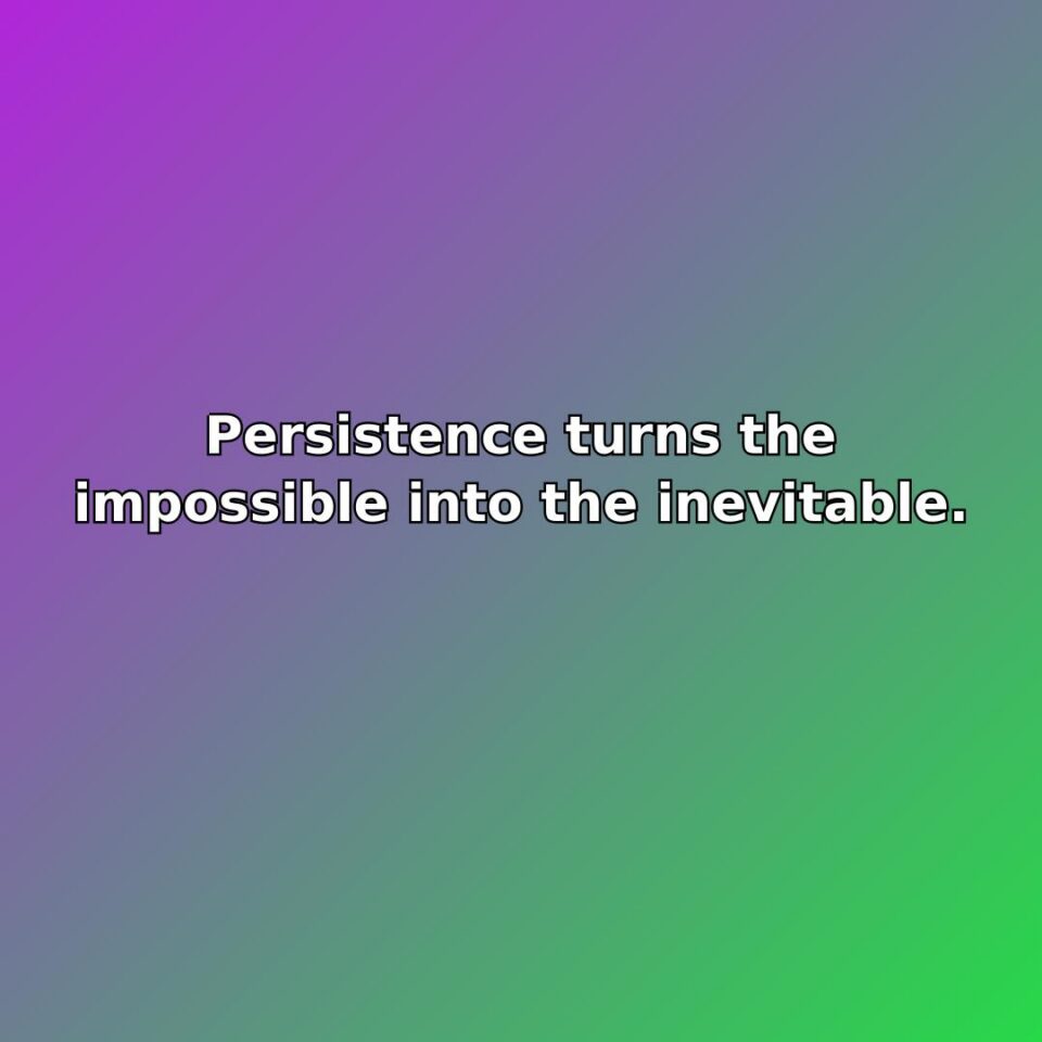 Persistence turns the impossible into the inevitable. quote