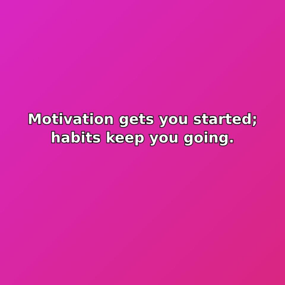 Motivation gets you started; habits keep you going. quote